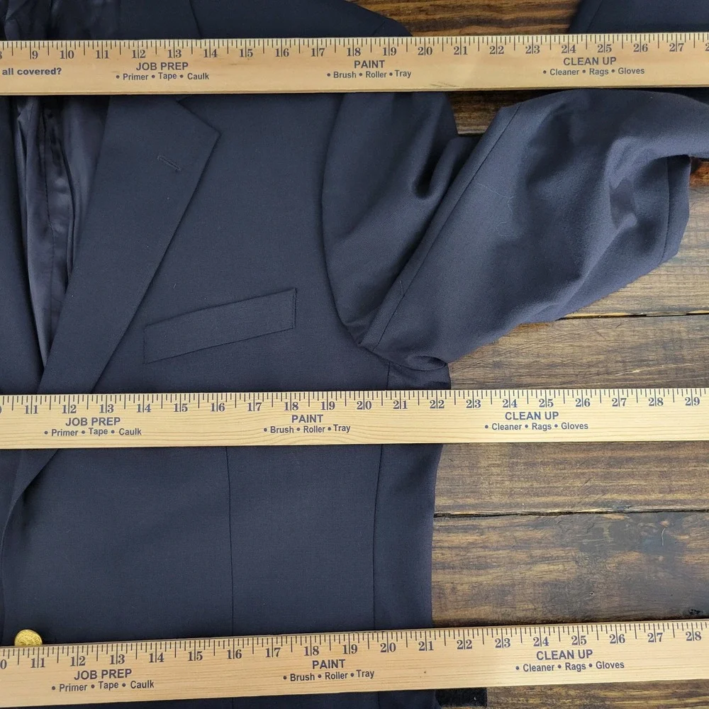 Brooks Brothers 346 Men's Sport Coat Blazer Two‎ Button Navy Blue Stretch 43L